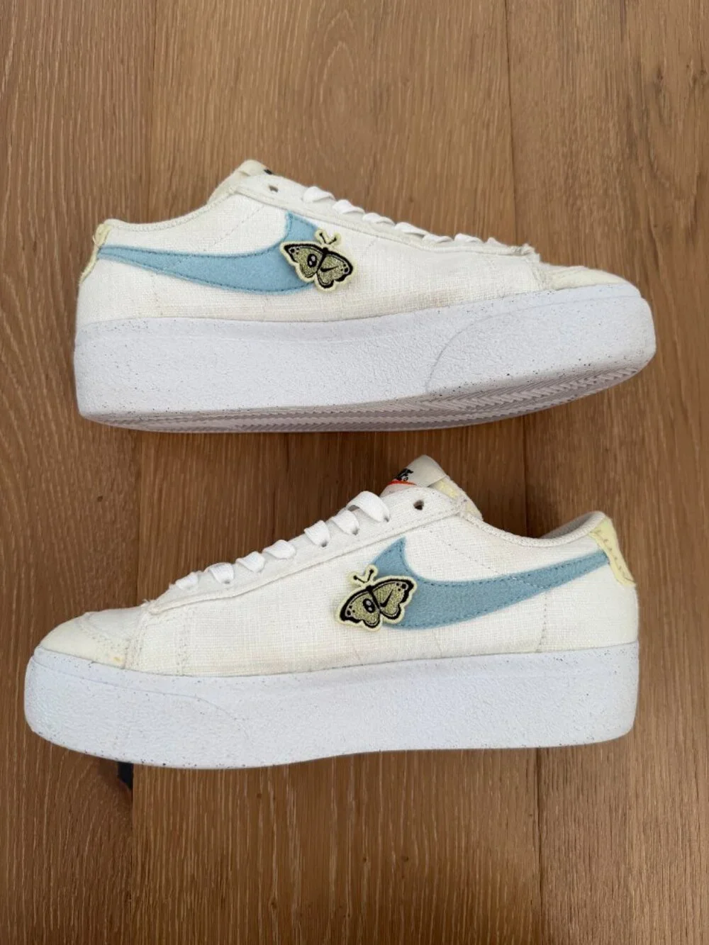 Nike Shoes Womens 5.5 Sneakers White Blazer Lo Platform DJ6376-100 Air Sprung
